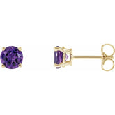 14K Yellow 5 mm Natural Amethyst Earrings